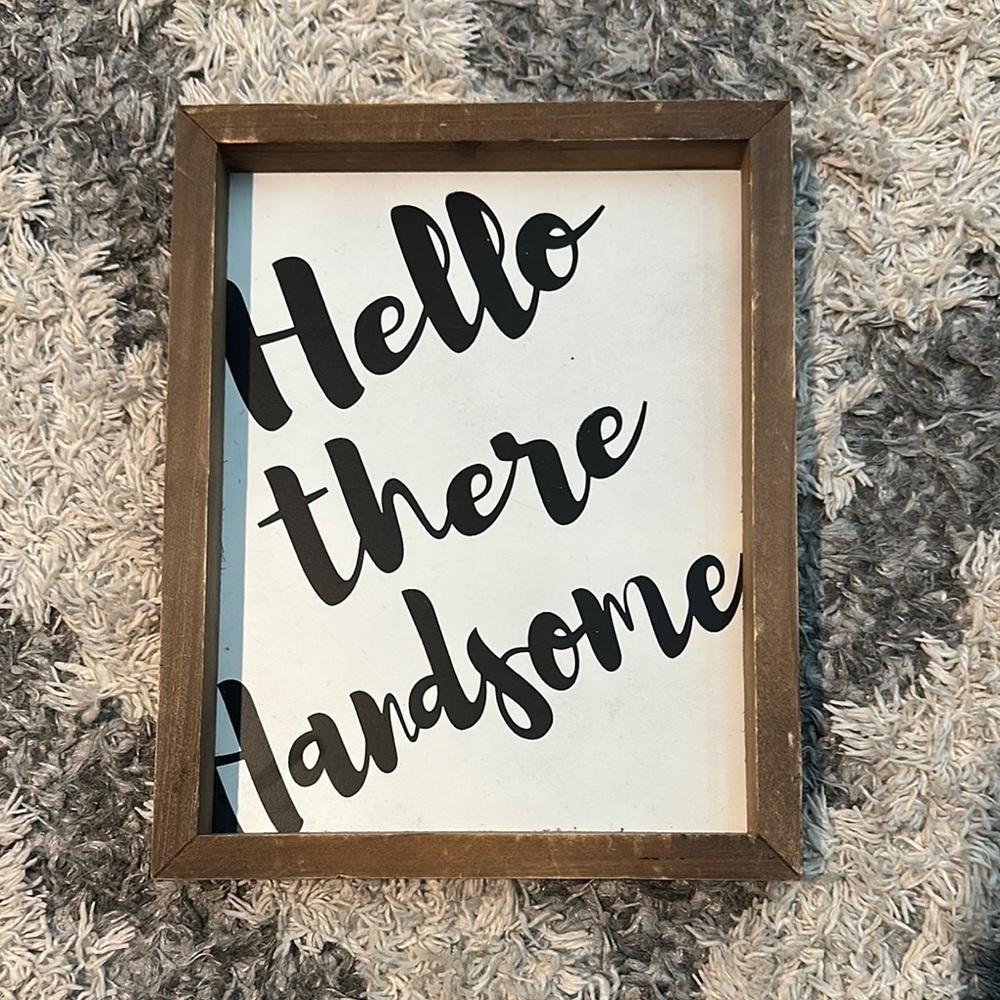 Hello There Handsome Wall Art - Black and Brown